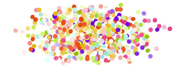  Colorful assorted confetti with serpentine on white