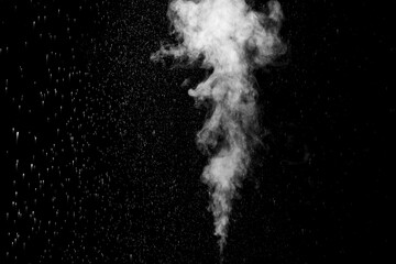 movement of smoke on black background, smoke background, abstract smoke on black background. white smoke blowing isolated on dark black background