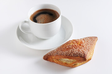 Puff pastry triangles and coffee