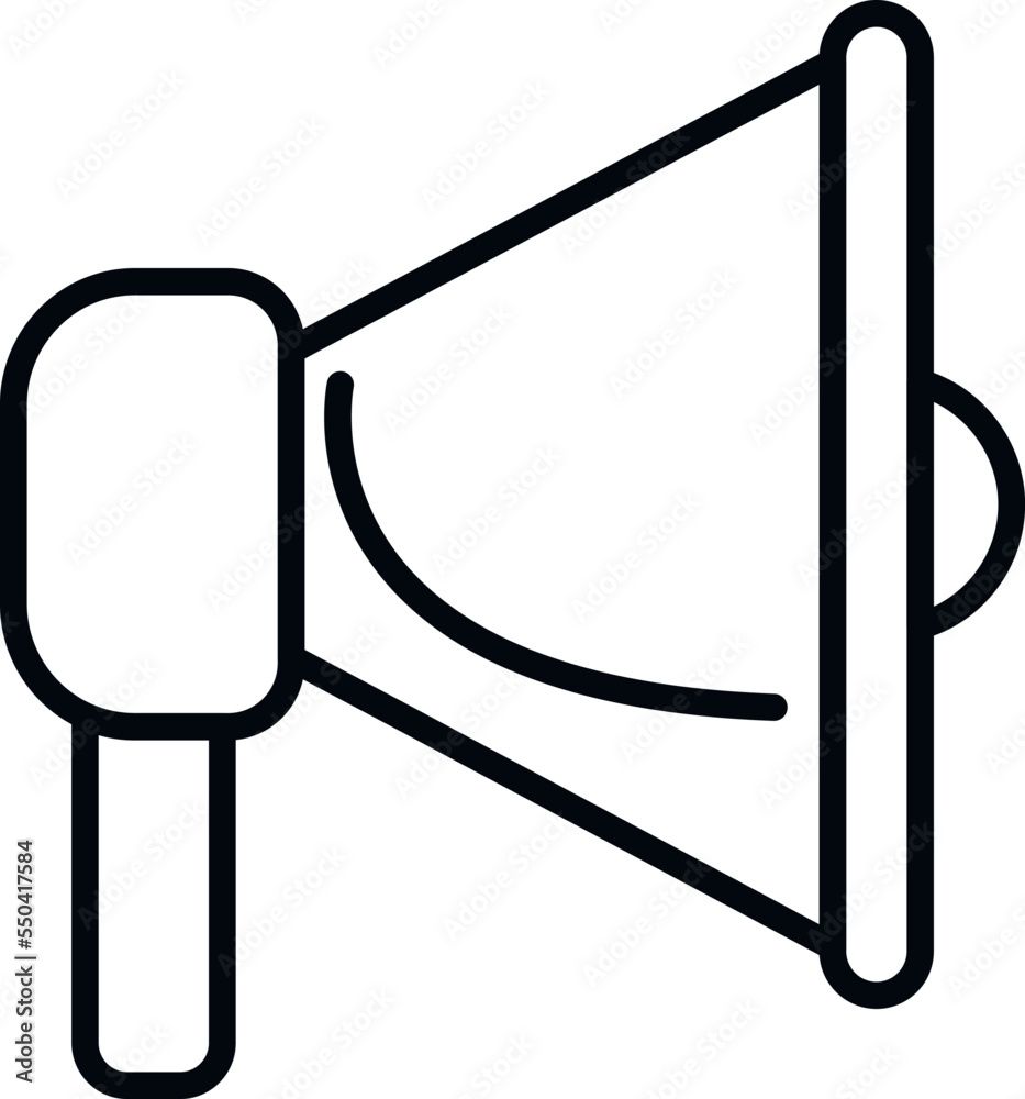 Poster megaphone icon outline vector. computer interface. screen frame