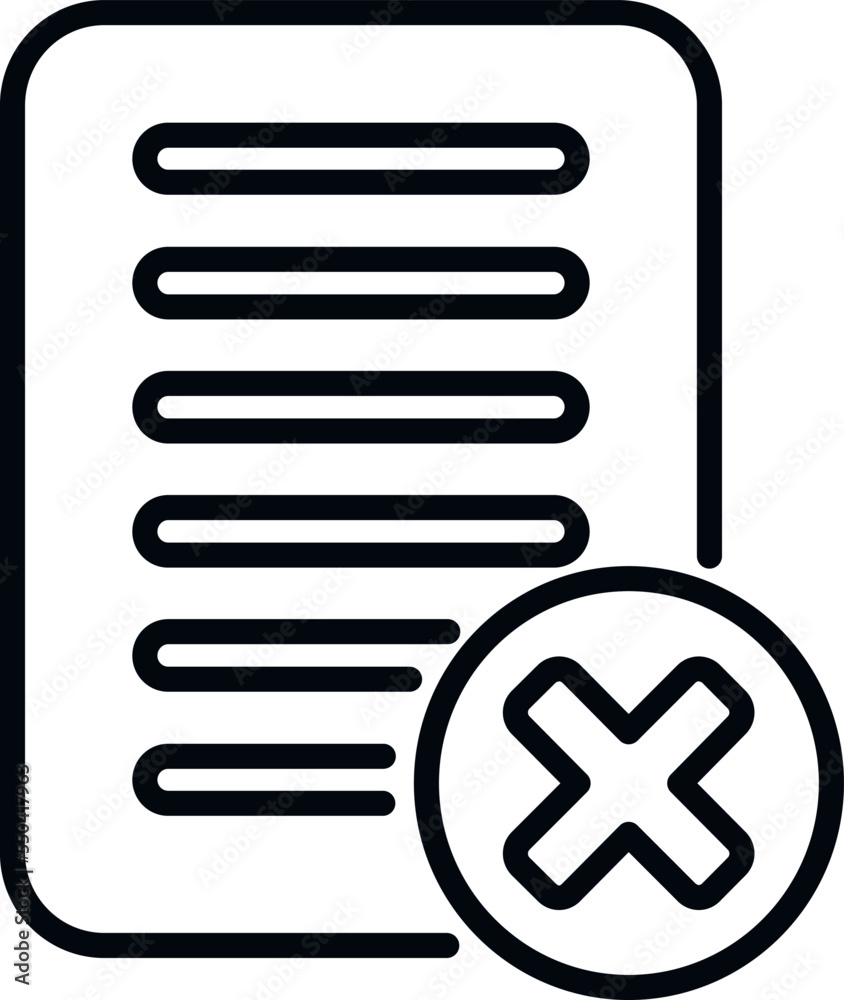 Poster rejected document icon outline vector. message digital. button web