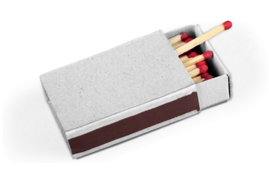 A Safety red matches in box.