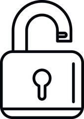 Padlock icon outline vector. Digital interface. Face system