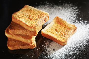 Slices of toasted bread