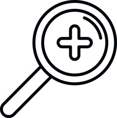 Zoom magnifier icon outline vector. User interface. Digital bar