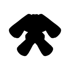 Judo clothe icon. Simple style judo lessons course big sale poster background symbol. Judo brand logo design element. Judo t-shirt printing. Vector for sticker.