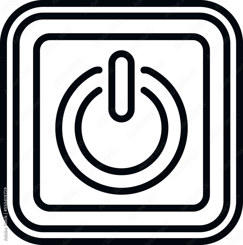 Poster turn off button icon outline vector. window computer. sticker dialog