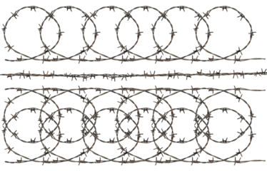 rusty barbed wire isolated from a lantern