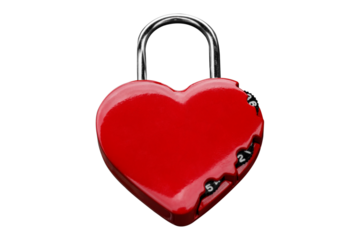 heart shaped lock, promise of eternal love, isolated from background
