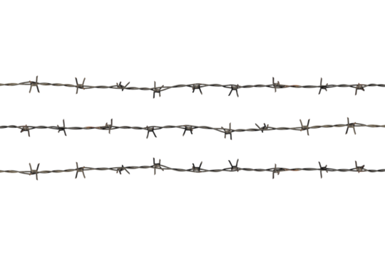 rusty barbed wire isolated from a lantern