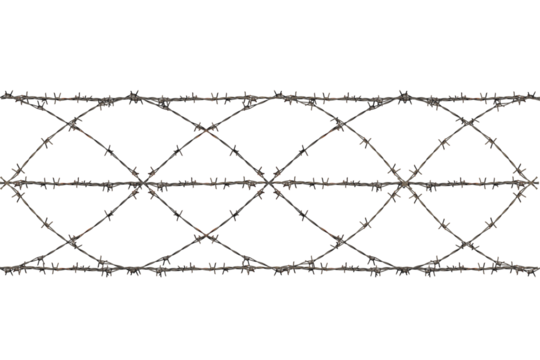 rusty barbed wire isolated from a lantern