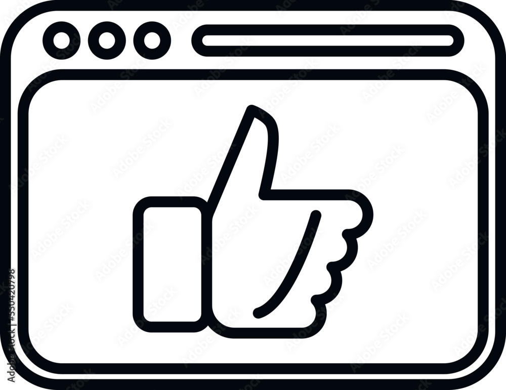 Poster web like icon outline vector. interface internet. button design