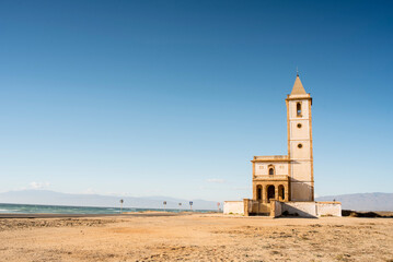 Old church in the salt pans of Cabo de Gata, Almeria, Spain	 - 550420765