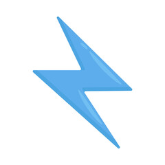 Blue Lightning Sign Emoji Icon Illustration. Energy Vector Symbol Emoticon Design Clip Art Sign Comic Style.