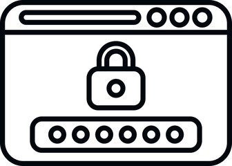 Fototapeta premium Lock interface icon outline vector. Internet interface. Play online