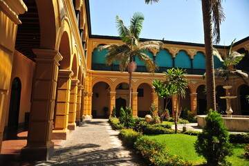 Fototapeta premium Lie Rosary anLima Peru, CIRCA 2014: View of the pool of the Santo Domingo convent . The convent was It was created in the 1530s under the patronage of Our Ld is located in the Historic Centre of Lima.
