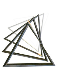 Abstract 3d isolated triangle design shape object