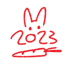 year of rabbit 2023 typography illustration for decoration, website, web, mobile app, printing, banner, logo, poster design,card,social media,template, etc.