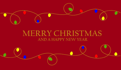 Red Christmas Background Chic Christmas Greeting Card.