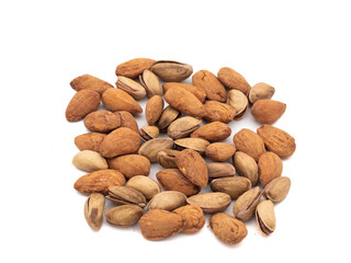 mix nuts on white background