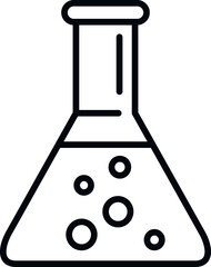 Chemical pot icon outline vector. Lab research. Genetic health