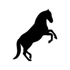 Fototapeta na wymiar Horse animal silhouette shadow shape isolated on white background. Black simple emblem.