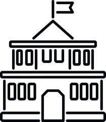 Campus building icon outline vector. University education. Training class