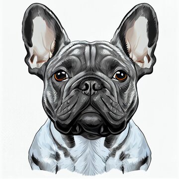 Illustration of a French bulldog
