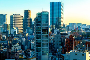 Skyscrapers in the cityscape of Minato, Tokyo, Japan
