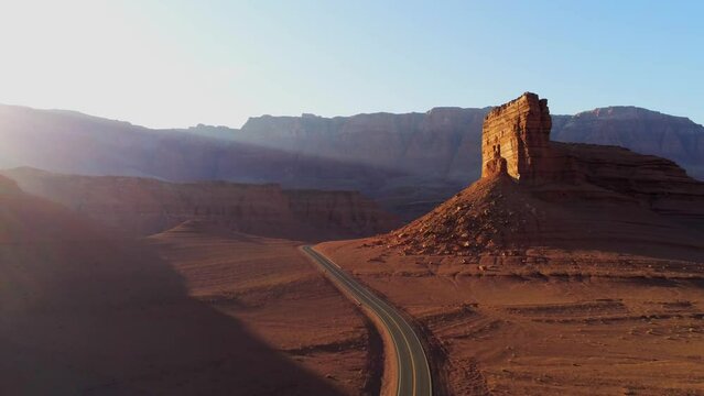 Amazing landscape in the desert of Arizona near Monument Valley - aerial view