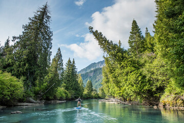Tom Koski paddling on the White River, Washington.