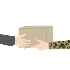 humanitarian aid and military aid for the arm