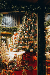 Holiday decorations in Europian Christmas market