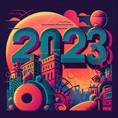 Obraz premium 2023 New year