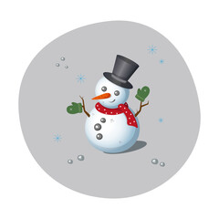 snowman, images, holiday, winter, christmas, snowflakes, character, icon, illustration, frost, hat