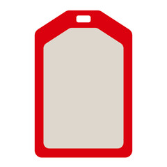 Simple present gift red name tag with empty white space