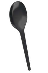 Eco-friendly disposable utensils like spoon on white background.