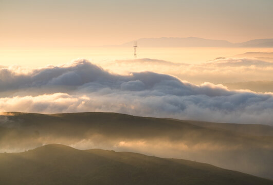 A stunning foggy sunrise on Mt. Tamalpais.  - Powered by Adobe