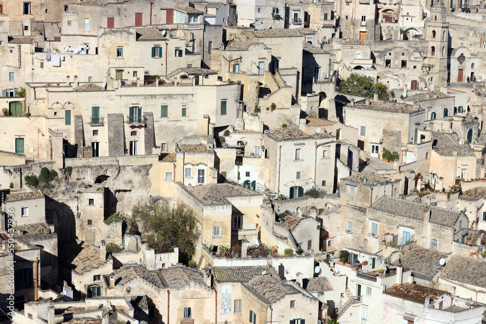 Wall mural View of Matera, European cultural capital city in Italy and famous World Heritage site