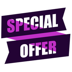 Special offer ribbon template. Banner sale tag.