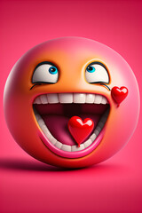 Funny comic emoji in love