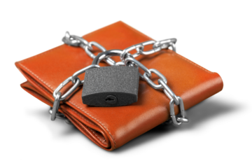 Wallet with Padlock and Chain