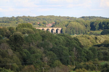 Fototapeta na wymiar View around navigable Pontcysyllte Aqueduct, Wales United Kingdom