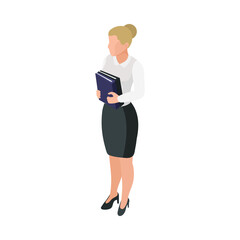 Female Lawyer Isometric Composition