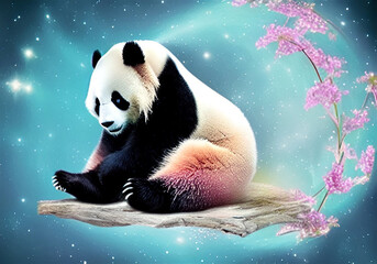 giant panda eating bamboo © Agnieszka