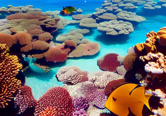 coral reef in sea