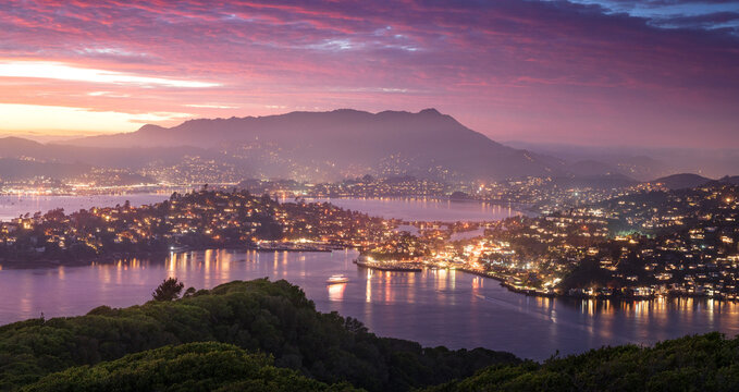 Vibrant sunset from Angel Island State Park, California.