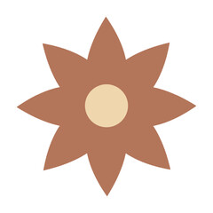 Flower in retro groovy style on a white background. Vector illustration