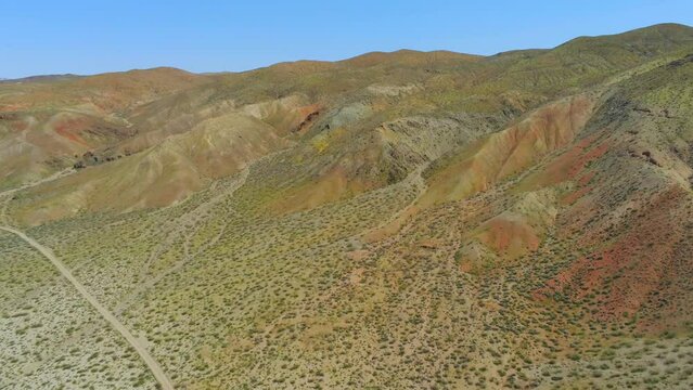 Californian desert at Red Rock Canyon - aerial view
