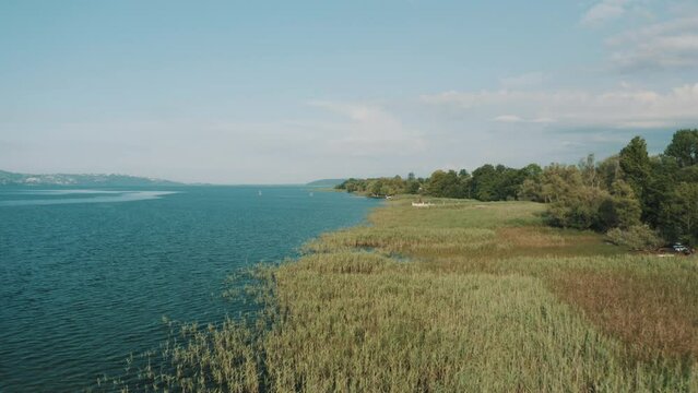 Aerial view of Sapanca Lake in Sakarya. 4K Footage in Turkey